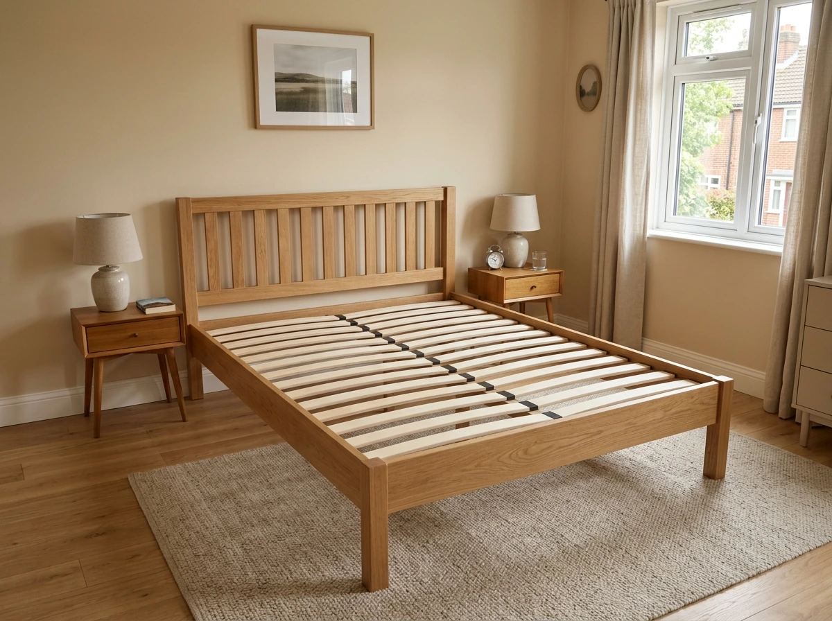Assembled bed frame in a North Tyneside bedroom